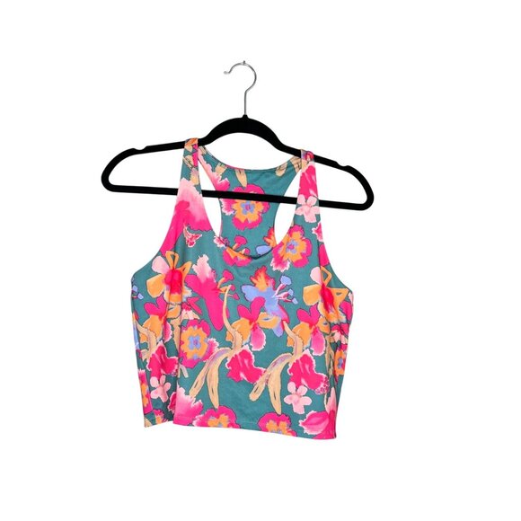 Pro Player Active Crop Tank Womens Sz‎ L Moisture Wicking Racerback Shelf Bra - Picture 1 of 5